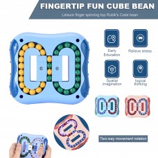 Creative Educational Stress Reliever Puzzle Game Fingertip Cube Rotating Magic Bean Toy for Children Kids (Random Colour)